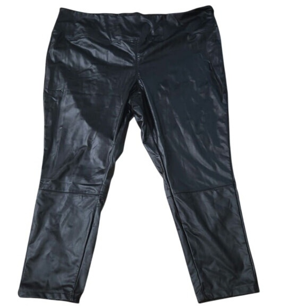 A New Day Women's Faux Leather Leggings 3X Plus Size High Waist‎ Pull On Pants